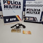 Polícia Militar localiza e apreende arma de fogo, munições e tablete de maconha em Várzea Grande