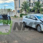 Colisão entre caminhonete e motocicleta deixa ferido em cruzamento de Rondonópolis